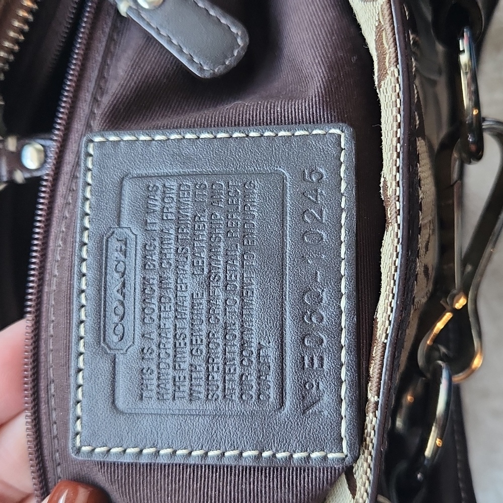 Coach Signature Hampton Canvas & Leather Shoulder Bag - Picture 11 of 16